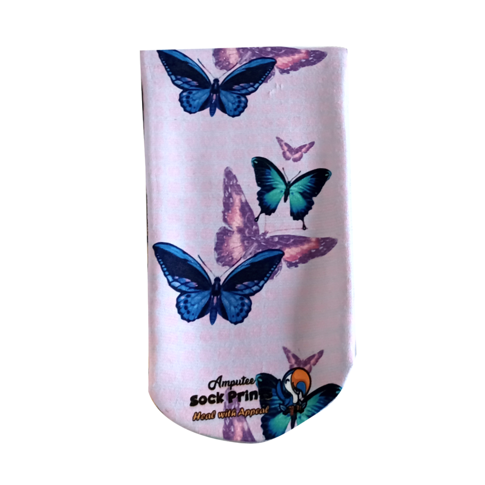 Butterflies Blue and Purple Pattern V1 3 ply stump sock